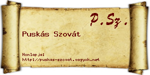 Puskás Szovát névjegykártya
